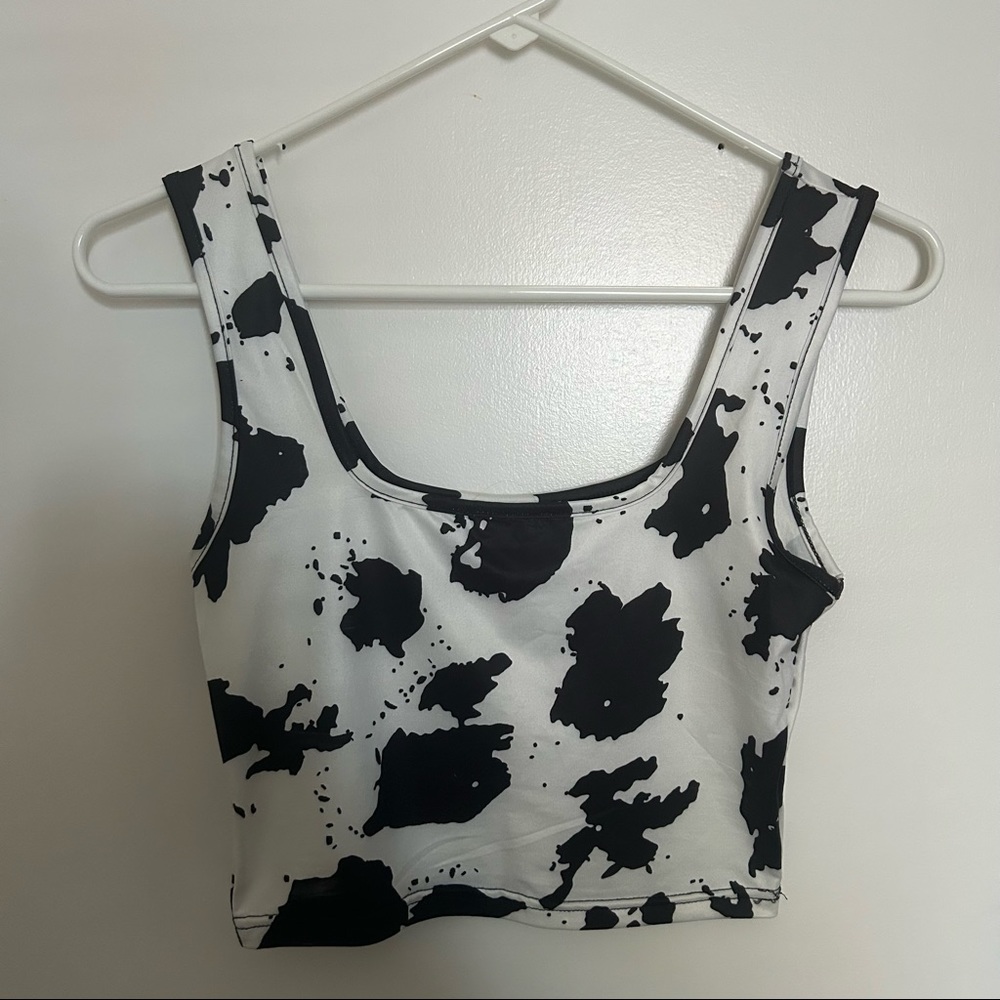 Shein Cow Print Square Neck Tank Top